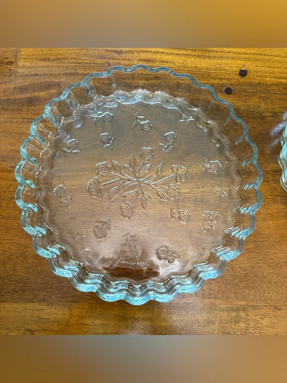 Savannah Clear Anchor Hocking 10” Quiche Set of 2 Vintage Like New Ovenproof